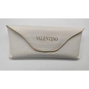 Valentino White Faux‎ Leather Eyeglasses Case Holder